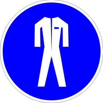 M07 работать в защитной одежде (пластик, 200х200 мм) - Знаки безопасности - Предписывающие знаки - Магазин охраны труда ИЗО Стиль